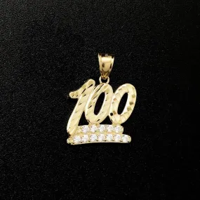 100 DC CZ 10K Yellow Gold Pendant