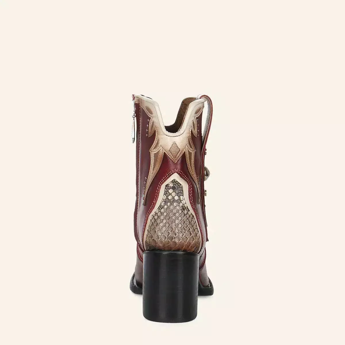 4Q06PH - Cuadra red fashion python skin ankle boots for women