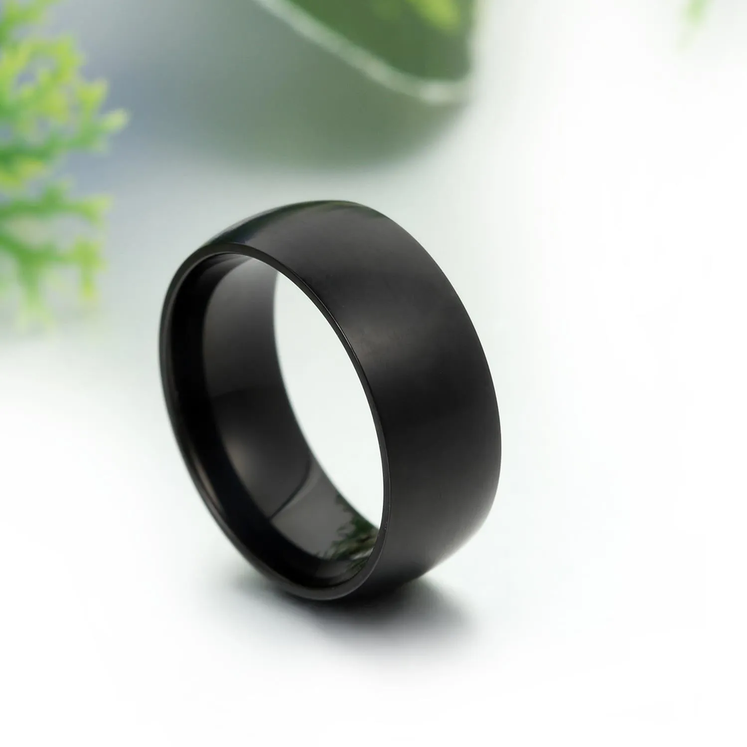 8MM Men's Black Titanium Ring