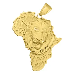 Africa Lion DC 10K Yellow Gold Pendant