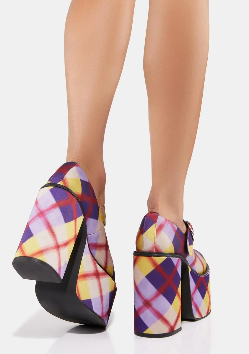 All Hail Me Plaid Mary Janes-