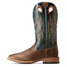 'Ariat' Men's 12 Granger Ultra Western Square Toe - Brown Bark / Sea Green