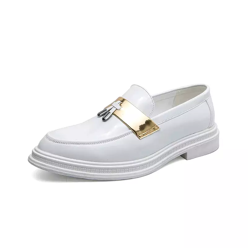 Ashore Shop Spring  White Loafers Shoes Men's Thick Sole Waterproof  Oxford  Chic Standout