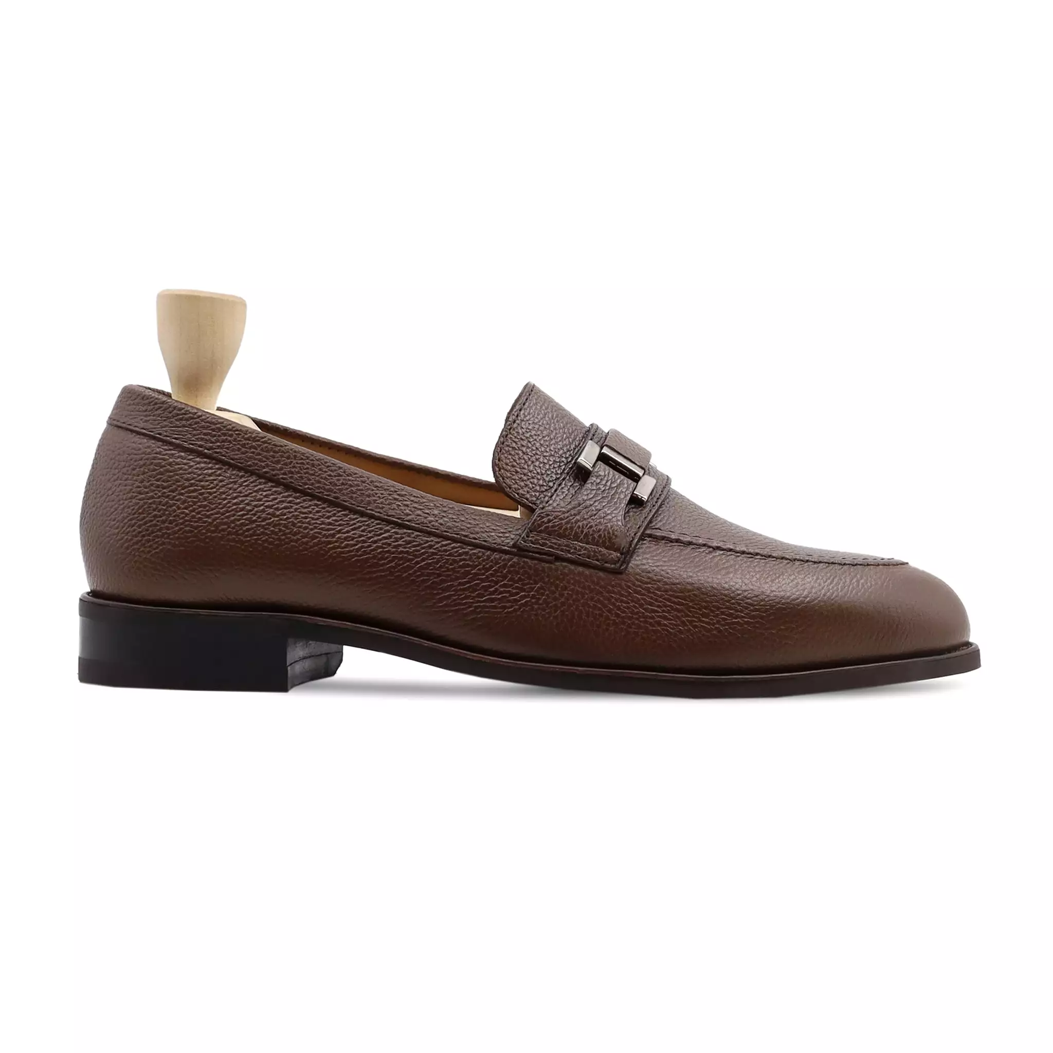 ATHENA - BROWN PEBBLE GRAIN LOAFER