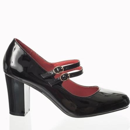 Black Patent Mary Jane Court Shoe