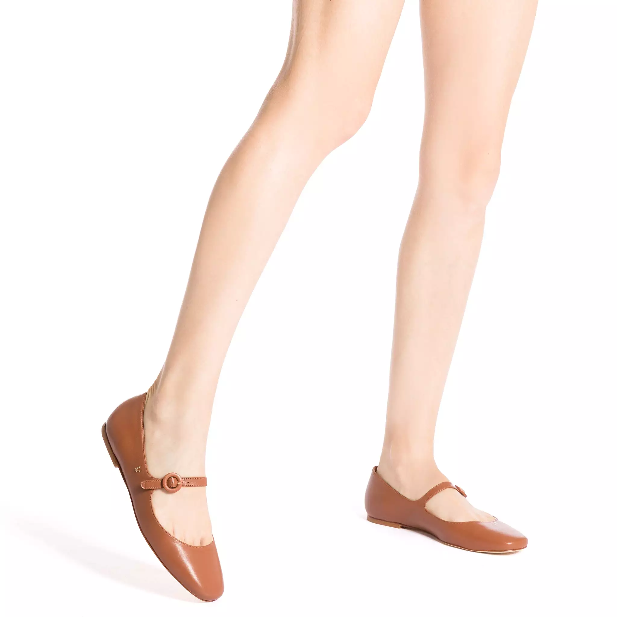 Blair Ballet Flat In Caramel Leather