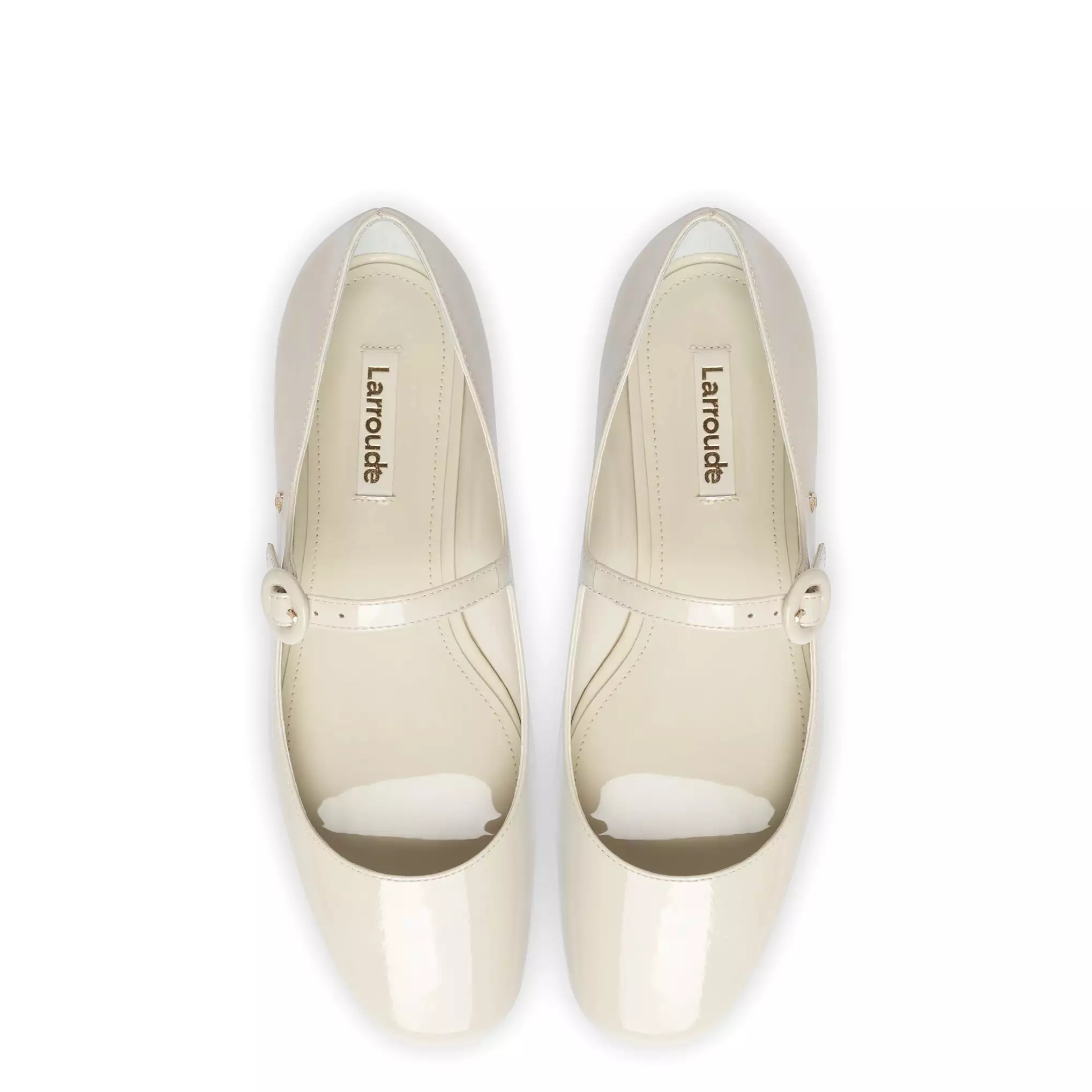 Blair Ballet Flat In Ivory Patent Leather