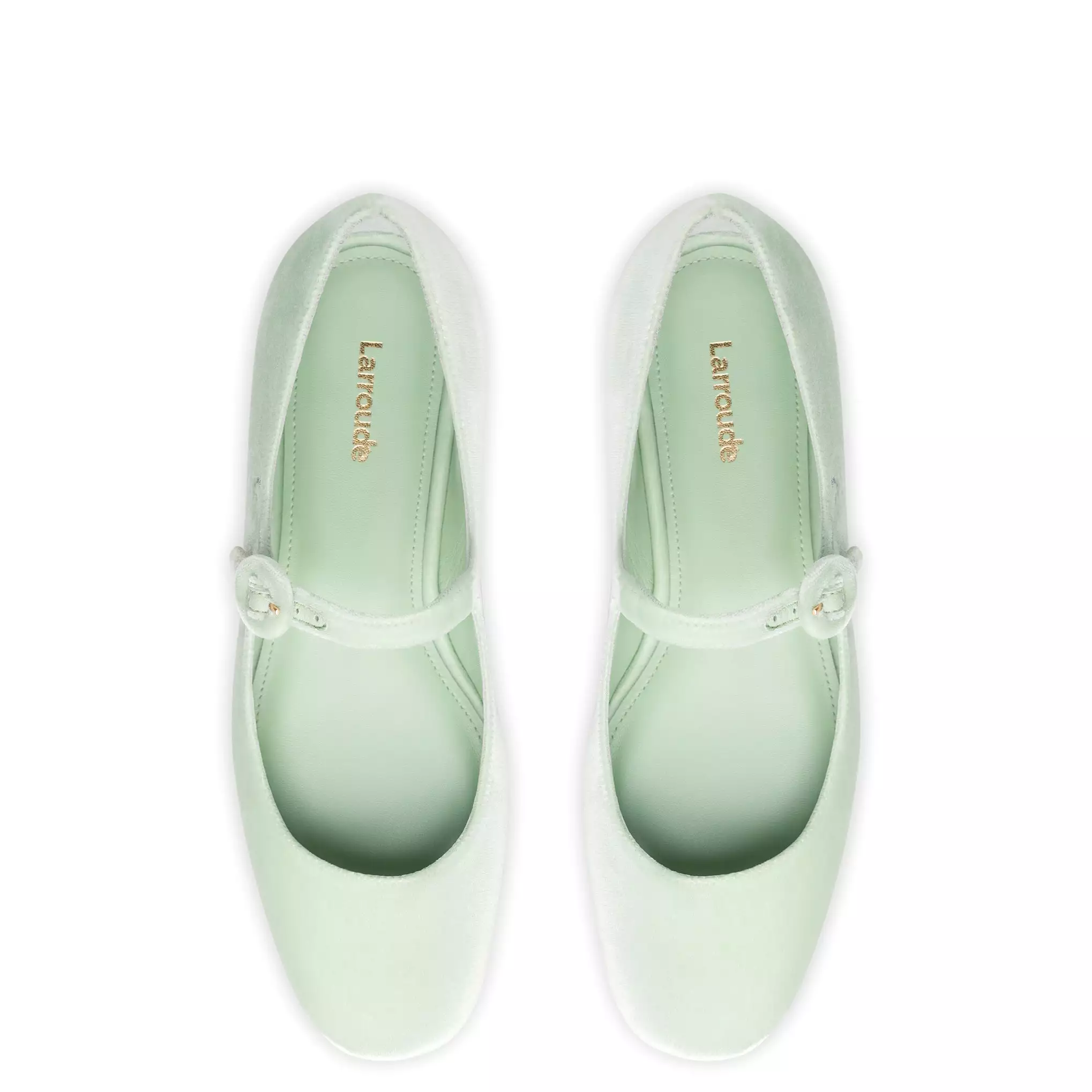 Blair Ballet Flat In Mint Green Velvet