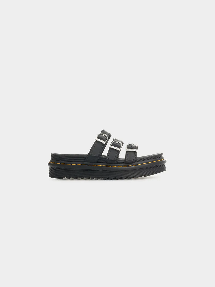 Blaire Leather Slide Sandal, Black