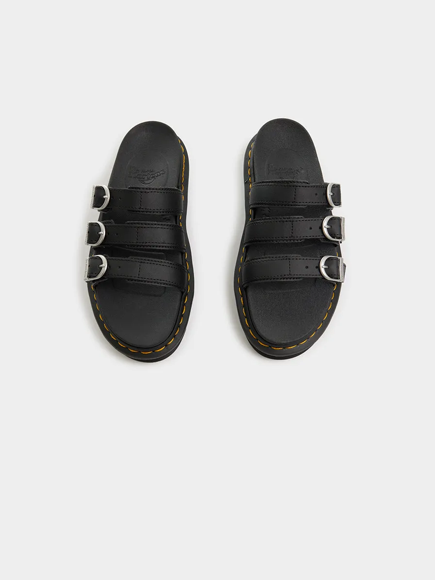 Blaire Leather Slide Sandal, Black