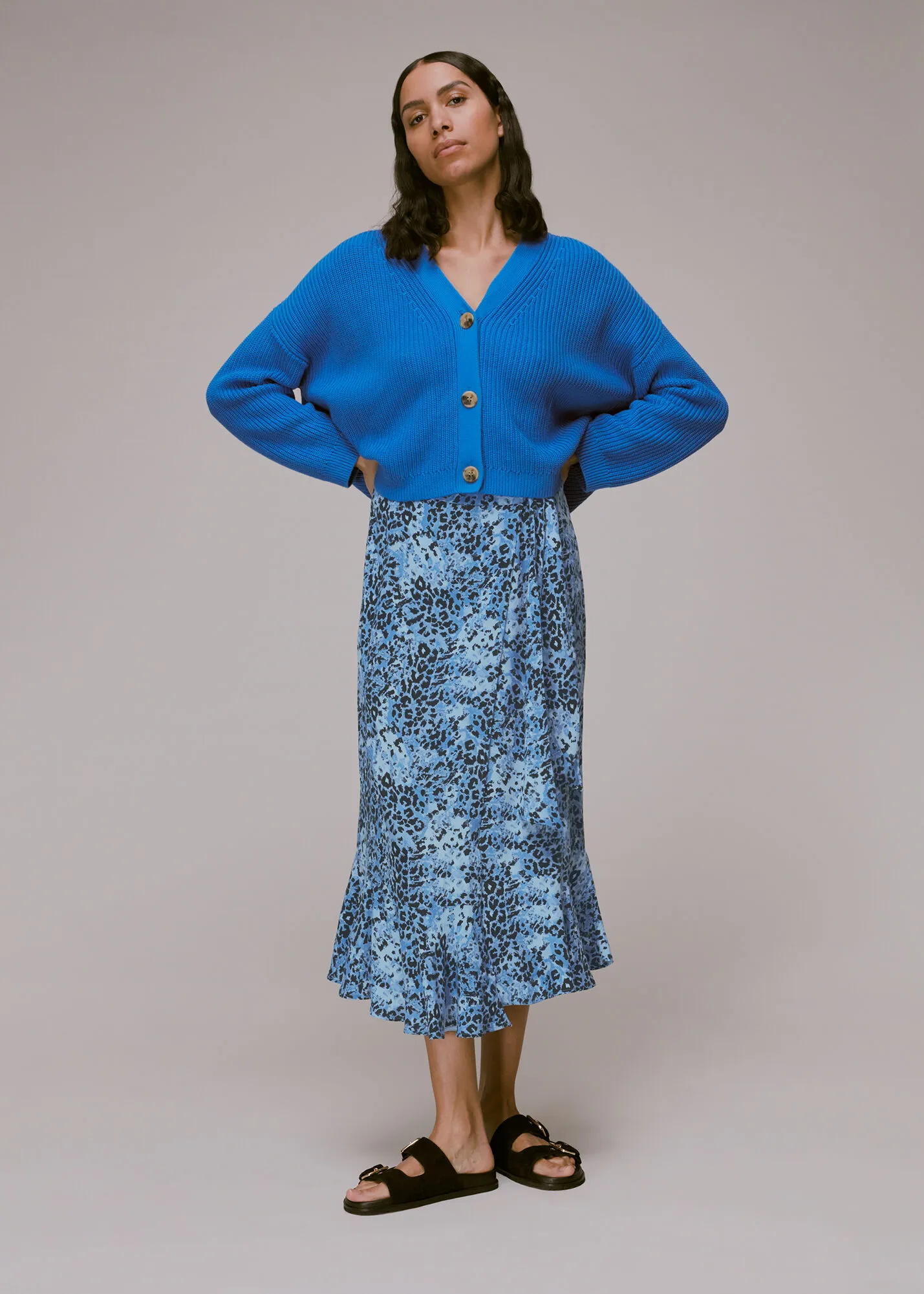 Blue Hyena Spot Wrap Skirt