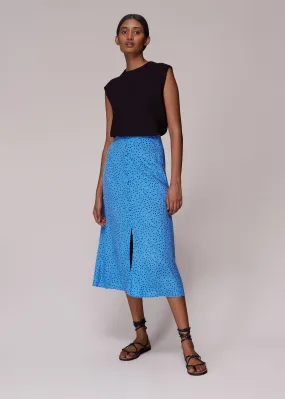 Blue Irregular Spot Skirt