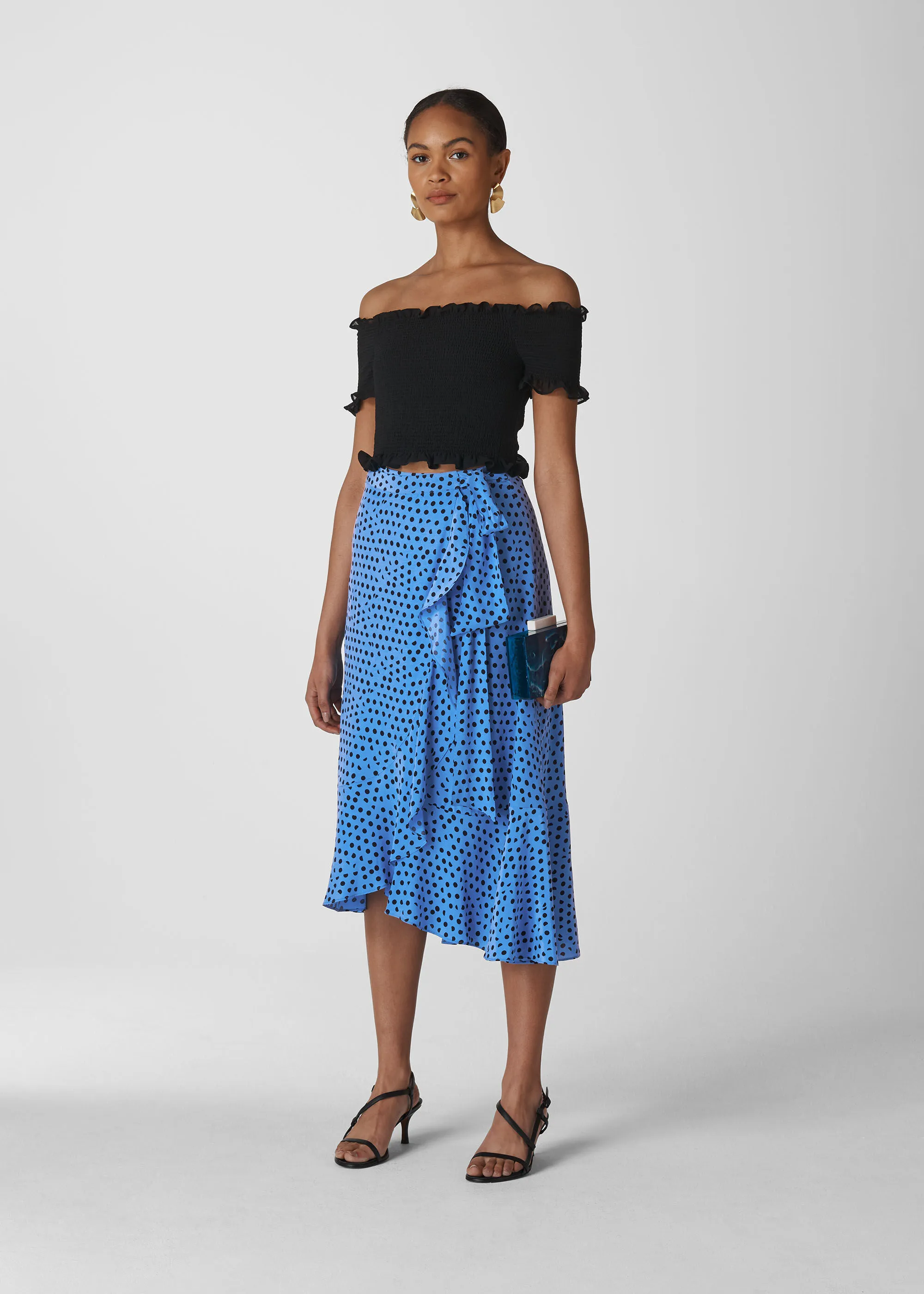 Blue Lunar Spot Wrap Skirt