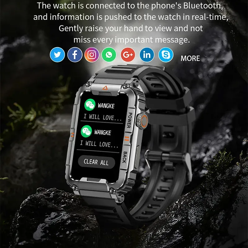 Bluetooth Call Health Monitoring AI Voice Sports Waterproof Smartwatch