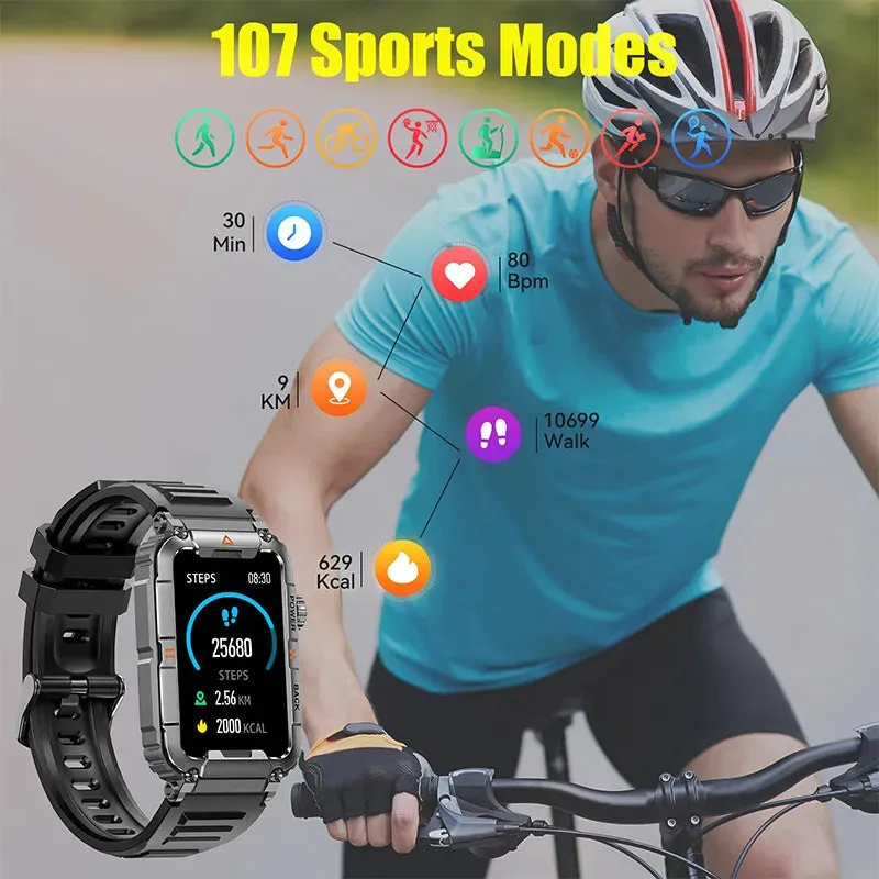 Bluetooth Call Health Monitoring AI Voice Sports Waterproof Smartwatch