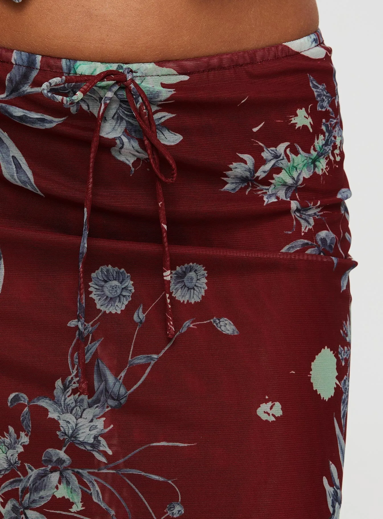 Buchan Maxi Skirt Red Floral