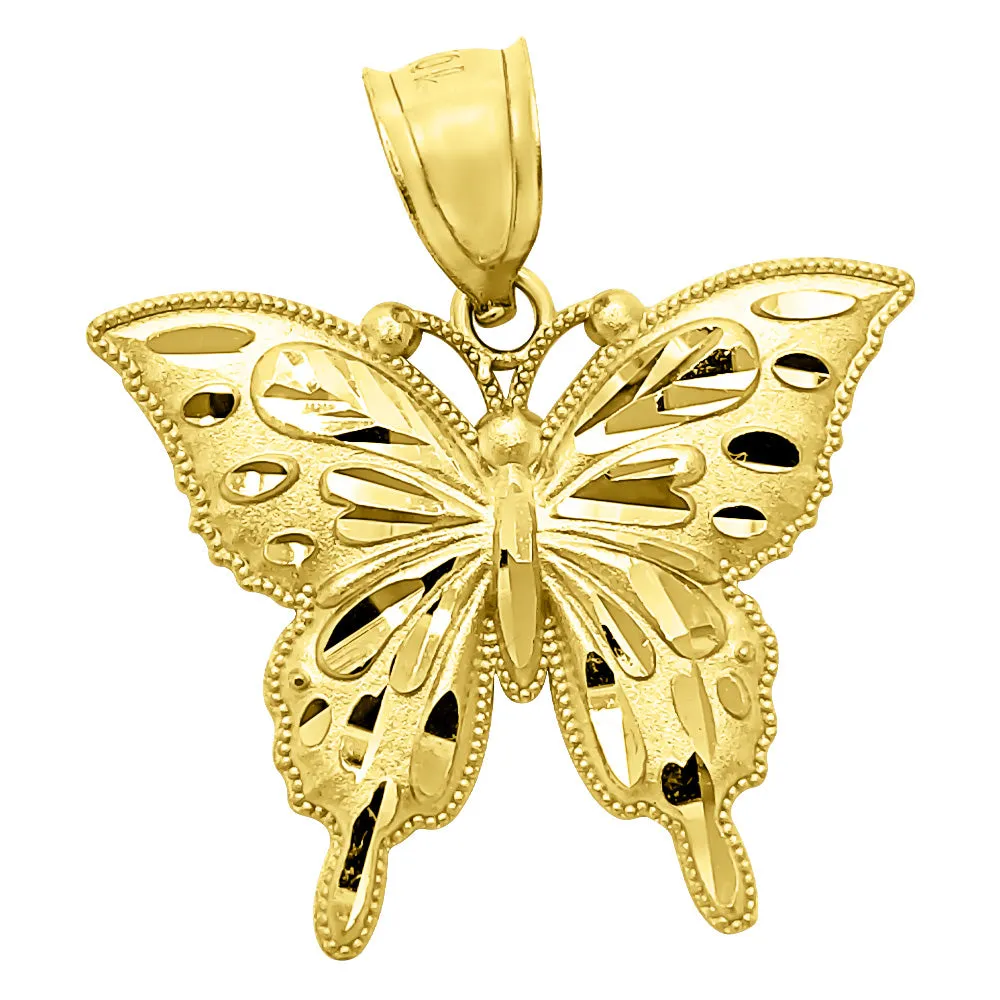 Butterfly DC 10K Yellow Gold Pendant