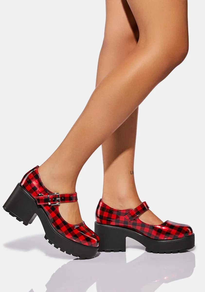 Cher Checkered Mary Janes-