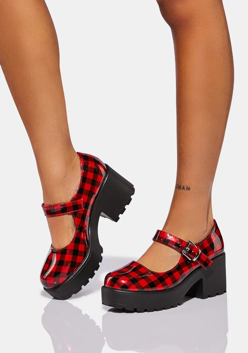 Cher Checkered Mary Janes-