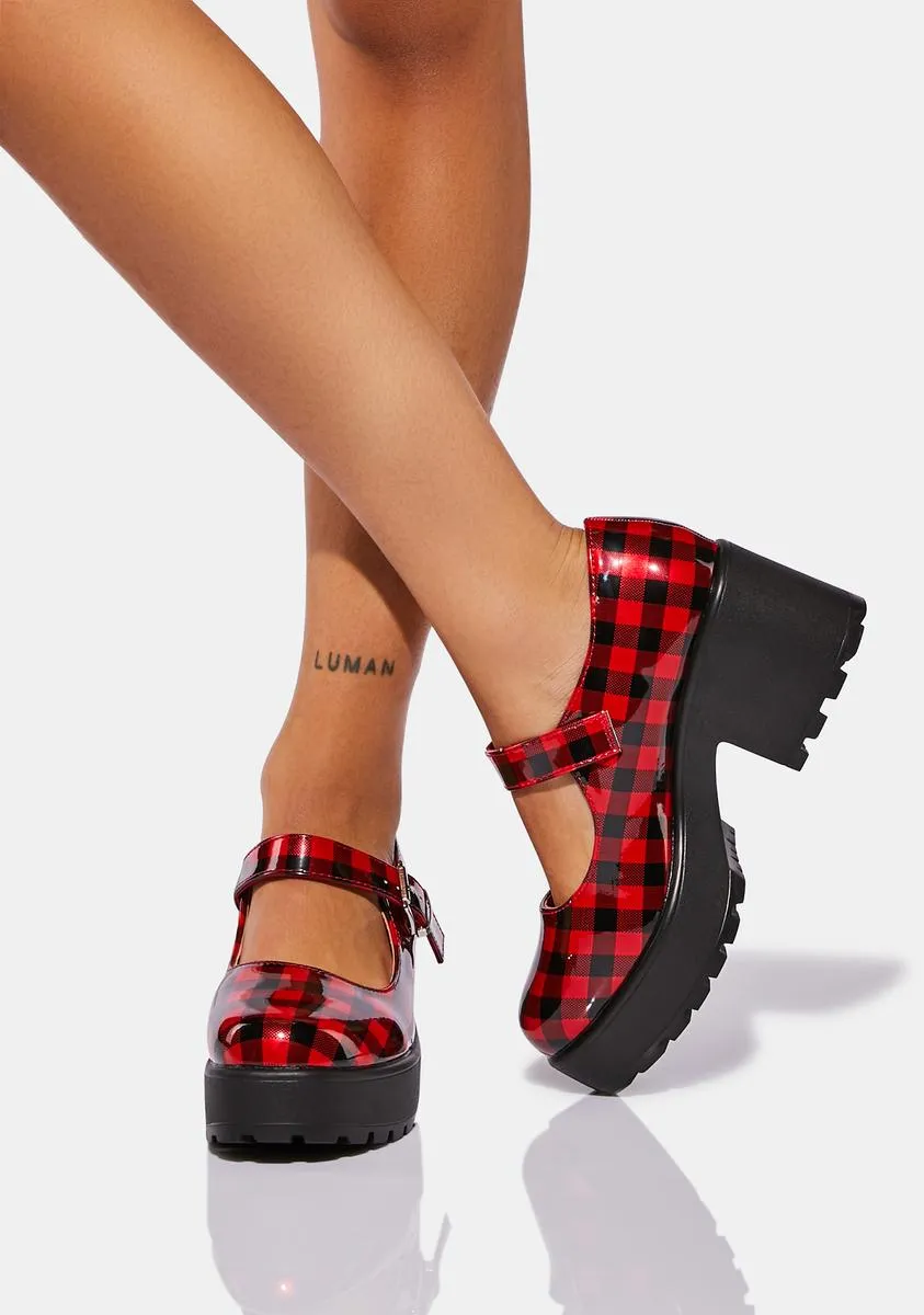 Cher Checkered Mary Janes-