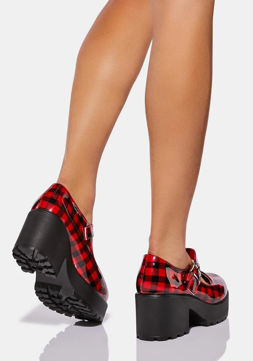 Cher Checkered Mary Janes-