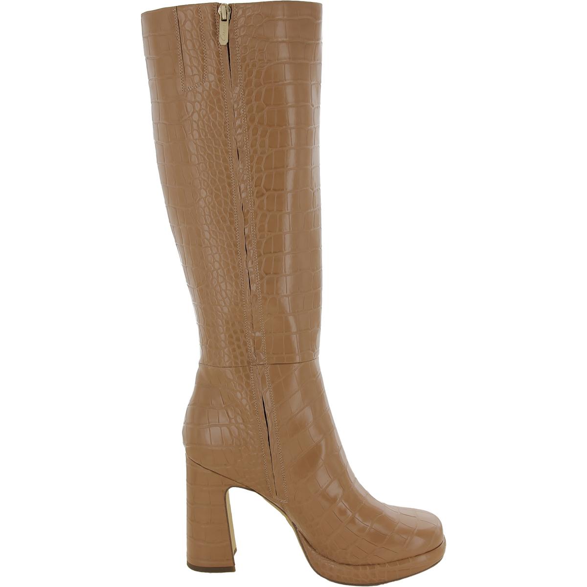 Circus by Sam Edelman Womens Freda Faux Leather Embossed Knee-High Boots