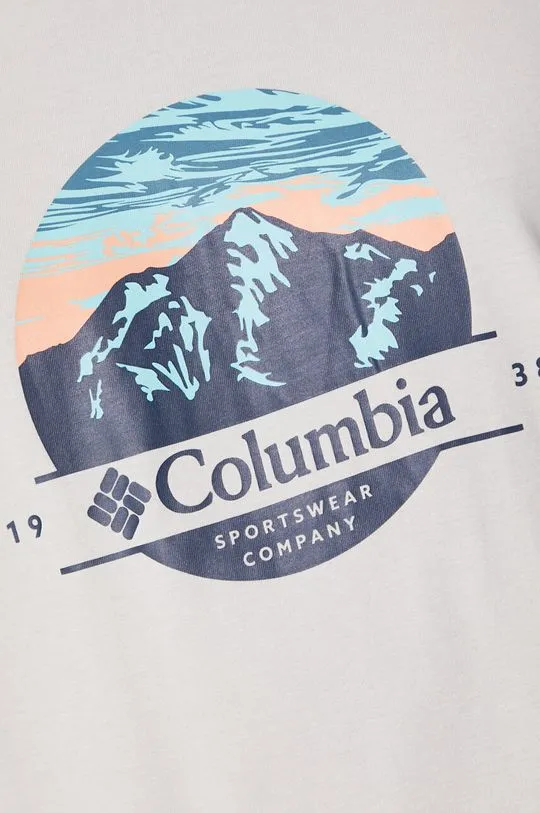 Columbia cotton t-shirt Path Lake men’s beige color 1934814