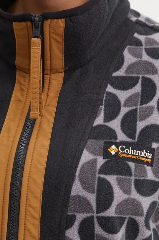 Columbia fleece sweatshirt Backbowl II Printed FZ black color 2098513