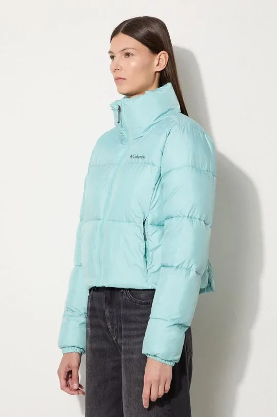 Columbia jacket Puffect Cropped Jacket women's turquoise color 2002491