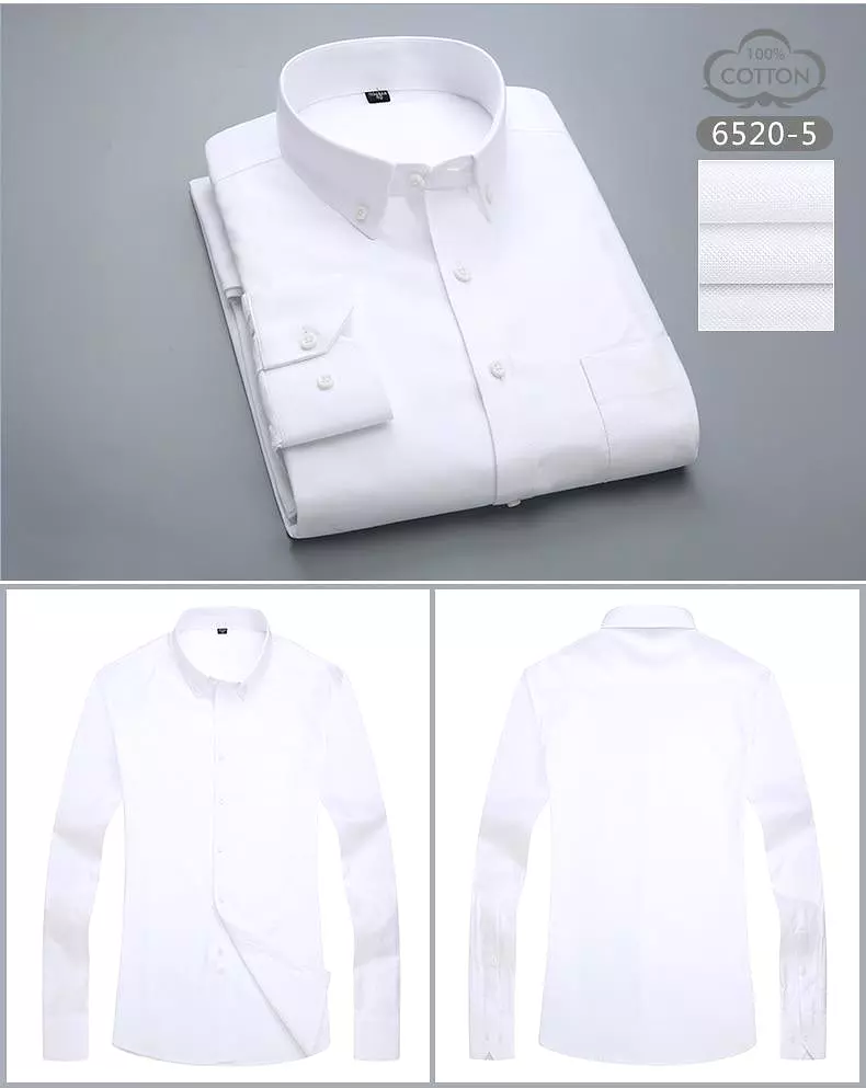 Cotton White Wedding Men Dress Shirt