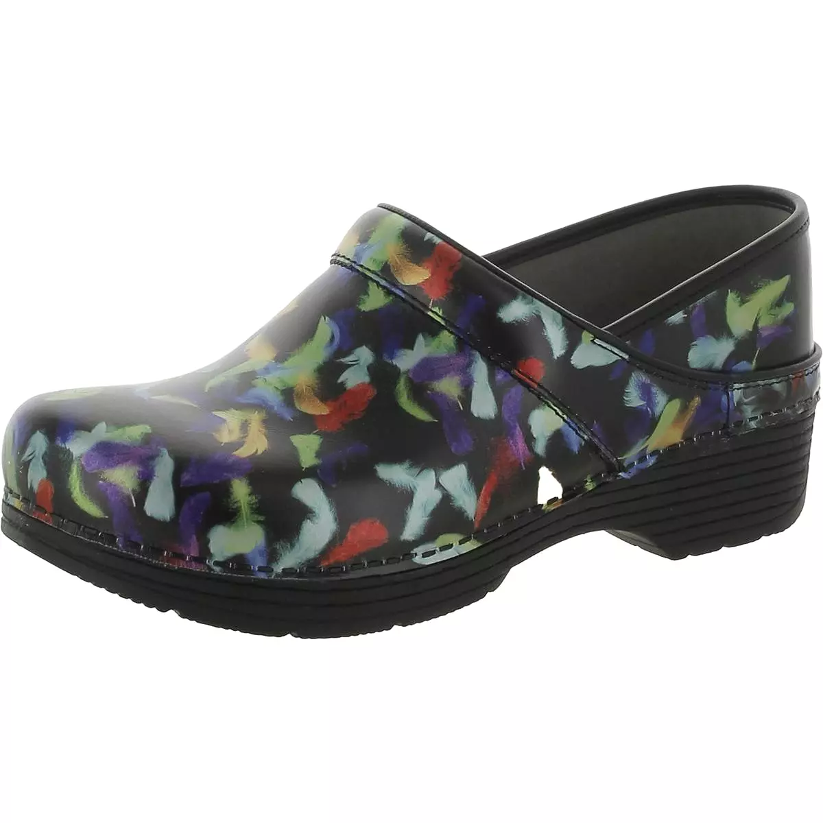 Dansko Womens LT Pro Leather Leather Printed Clogs