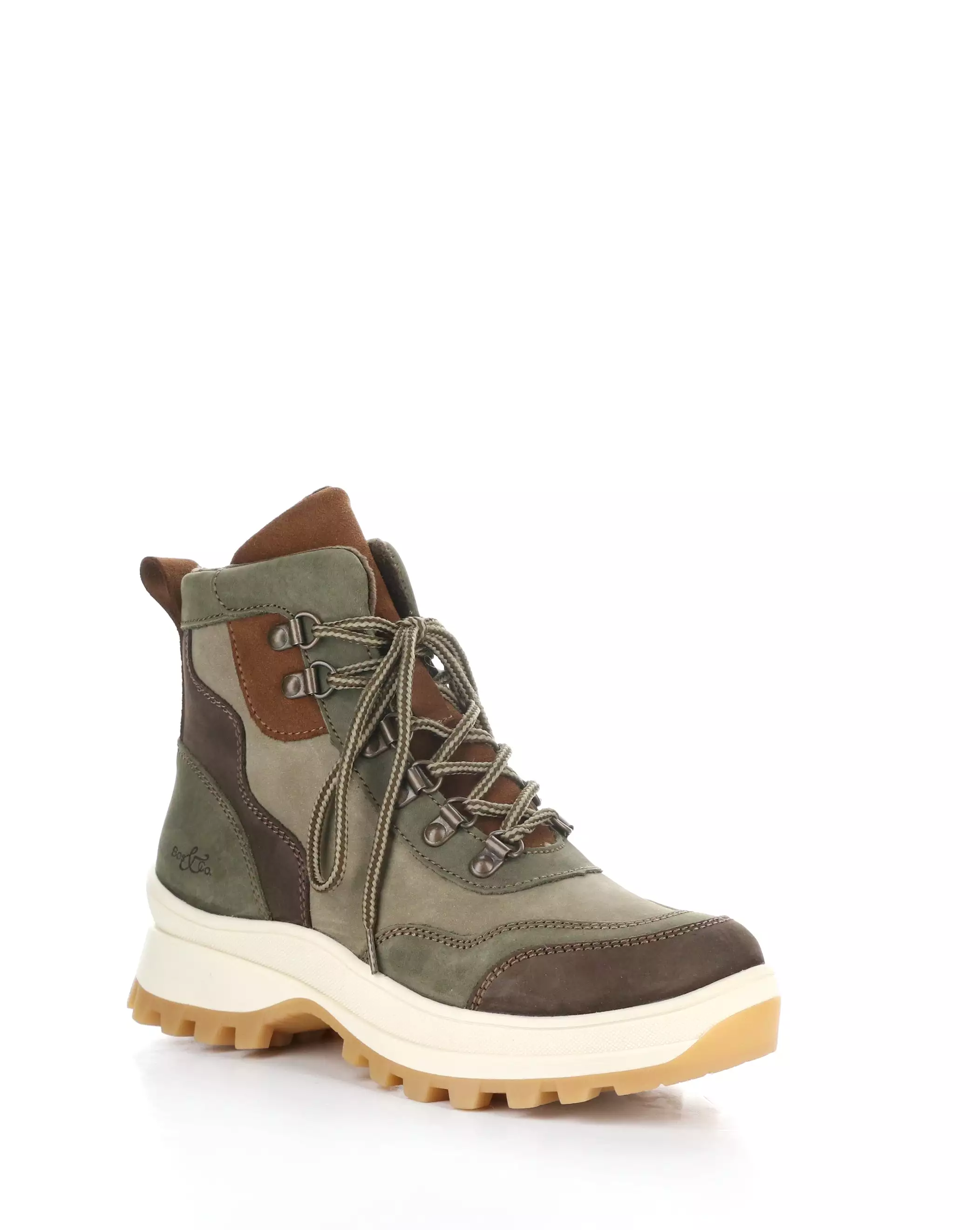 DEKE BROWN/OLIVE/STONE Round Toe Boots