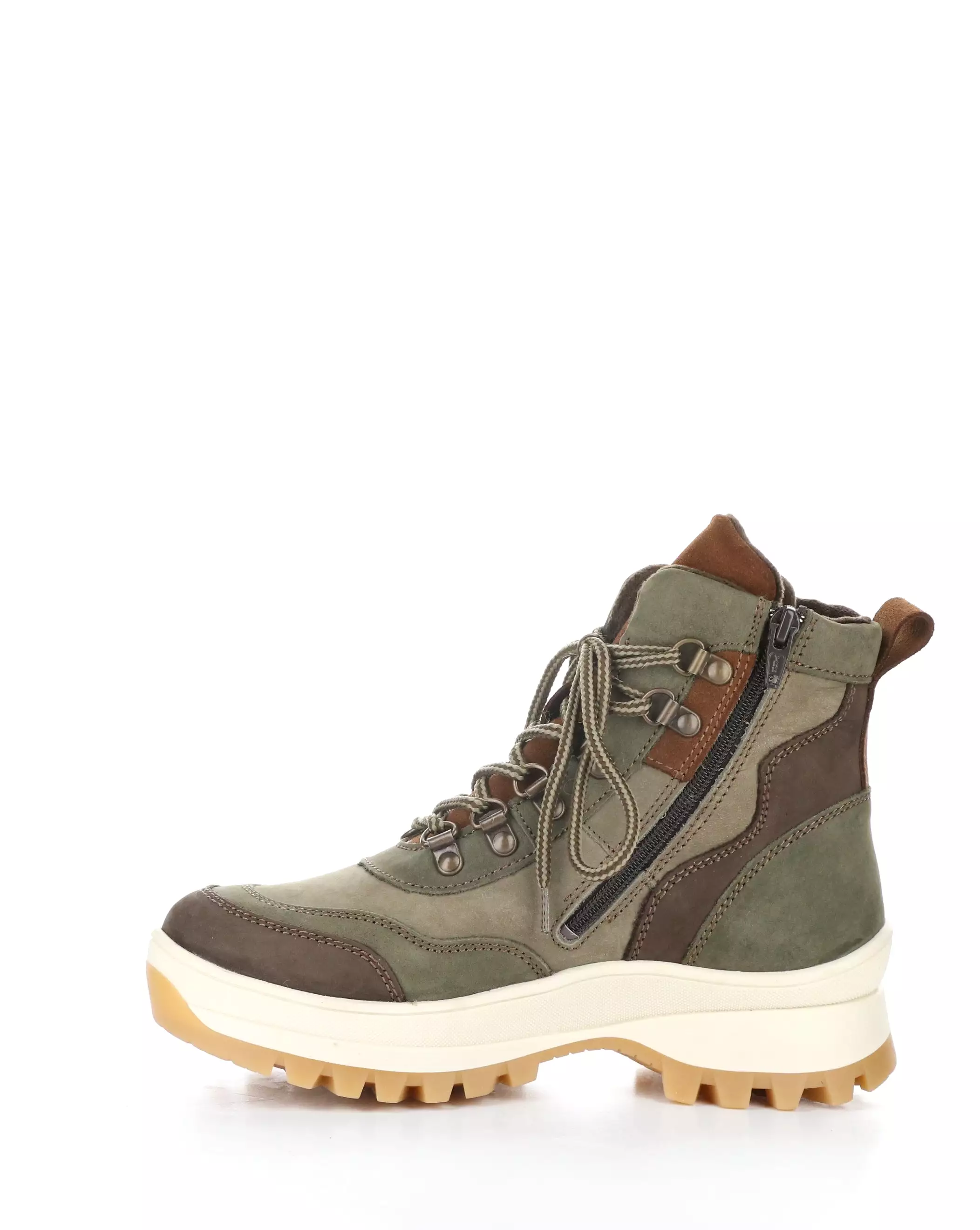 DEKE BROWN/OLIVE/STONE Round Toe Boots