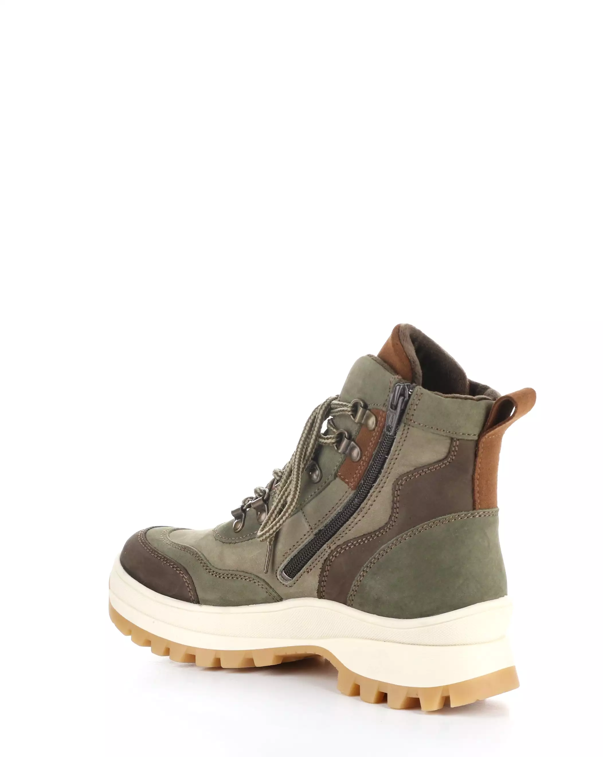 DEKE BROWN/OLIVE/STONE Round Toe Boots