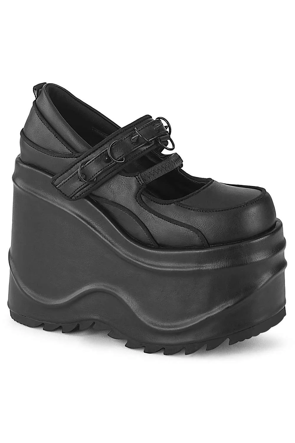 Demonia Cult - WAVE-48 Wedge Platform Mary Janes | Dark Ages