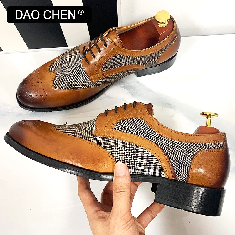 DERBY MEN BUSINESS SHOES HANDMADE CUSTOMED OXFORDS WEDDING MAN SHOE DESIGN GENUINE LEATHER MEN SHOES