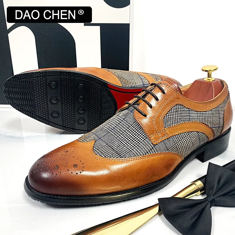 DERBY MEN BUSINESS SHOES HANDMADE CUSTOMED OXFORDS WEDDING MAN SHOE DESIGN GENUINE LEATHER MEN SHOES