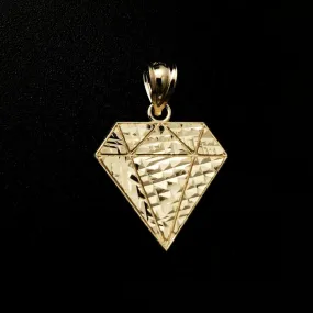 Diamond Shape DC 10K Yellow Gold Pendant