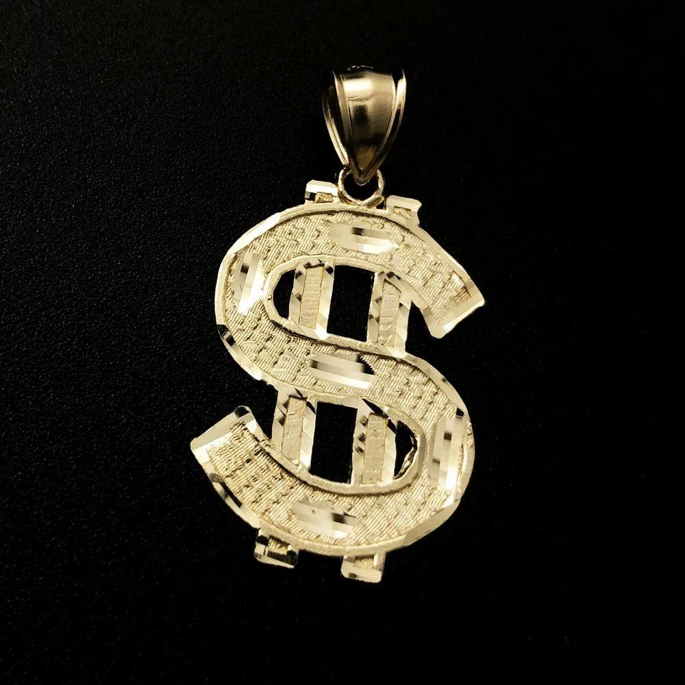 Dollar Sign DC 10K Yellow Gold Pendant