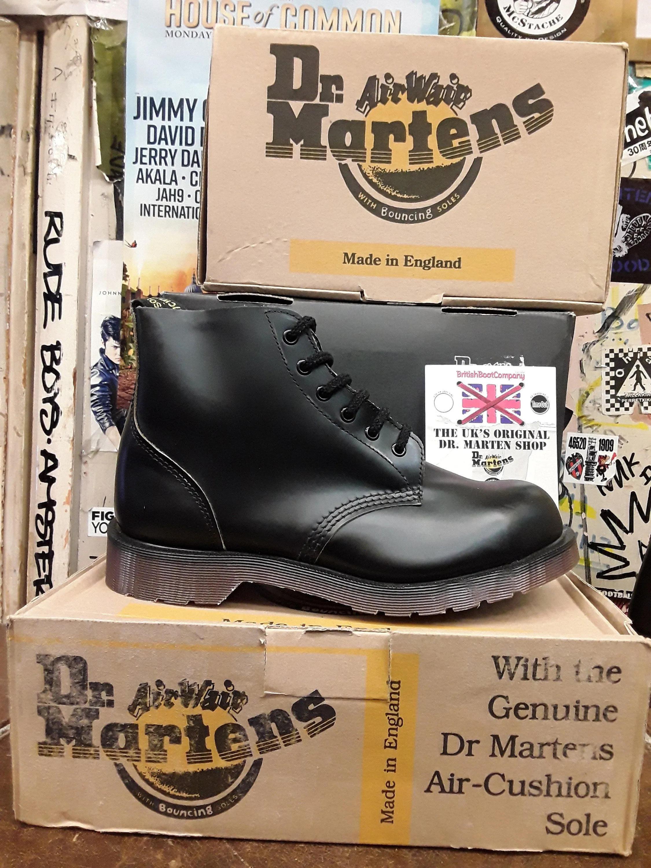 Dr Martens 7711 Black steel toe 6 Hole Steel Boot Made In England Various Sizes