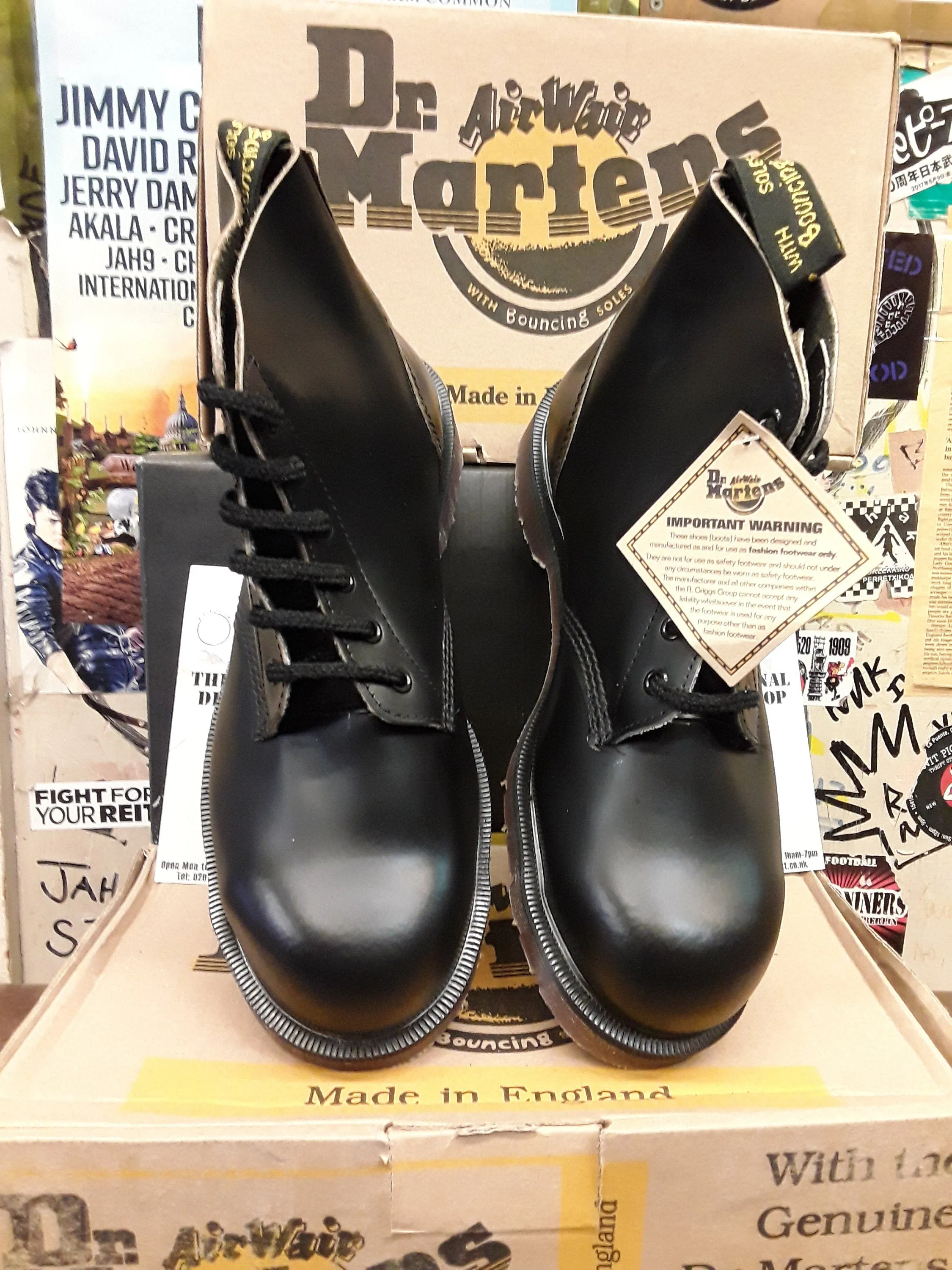 Dr Martens 7711 Black steel toe 6 Hole Steel Boot Made In England Various Sizes