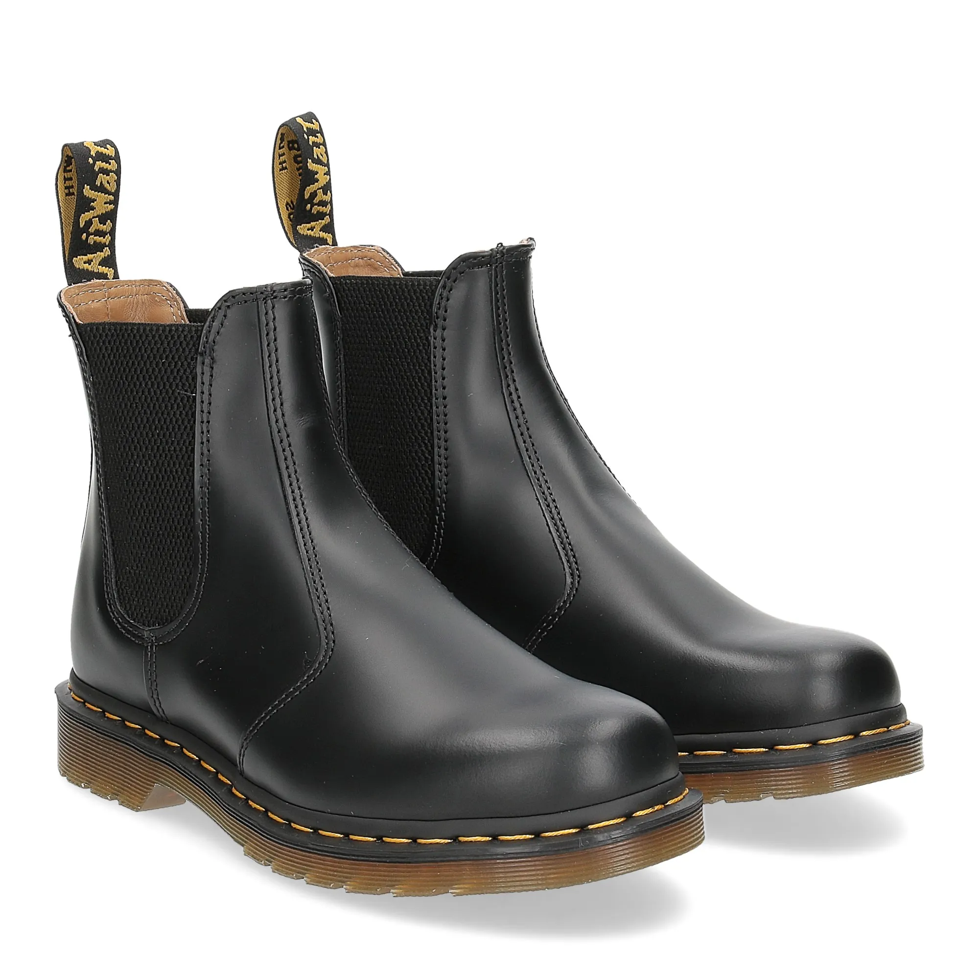 Dr. Martens Beatles Donna 2976 black smooth yellow stich - Al Siletto | Al Siletto