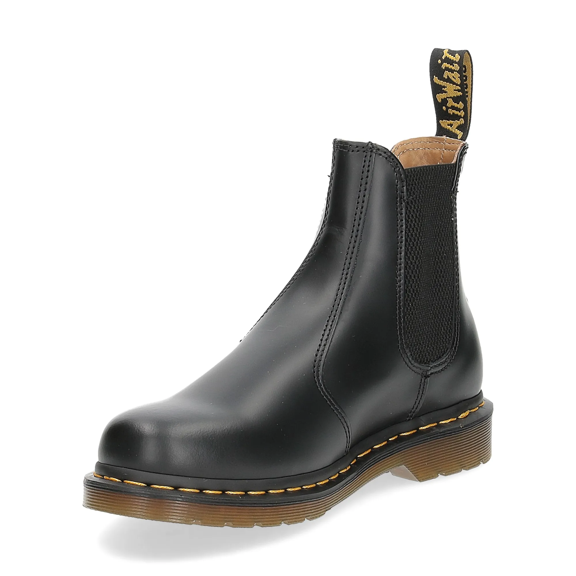 Dr. Martens Beatles Donna 2976 black smooth yellow stich - Al Siletto | Al Siletto