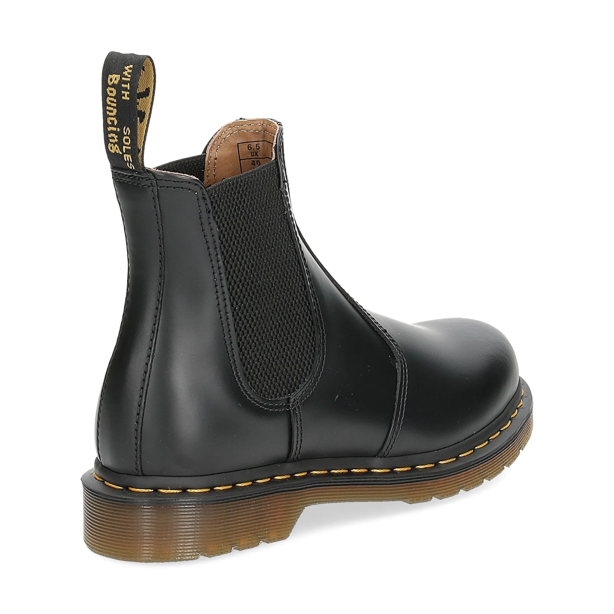 Dr. Martens Beatles Donna 2976 black smooth yellow stich - Al Siletto | Al Siletto