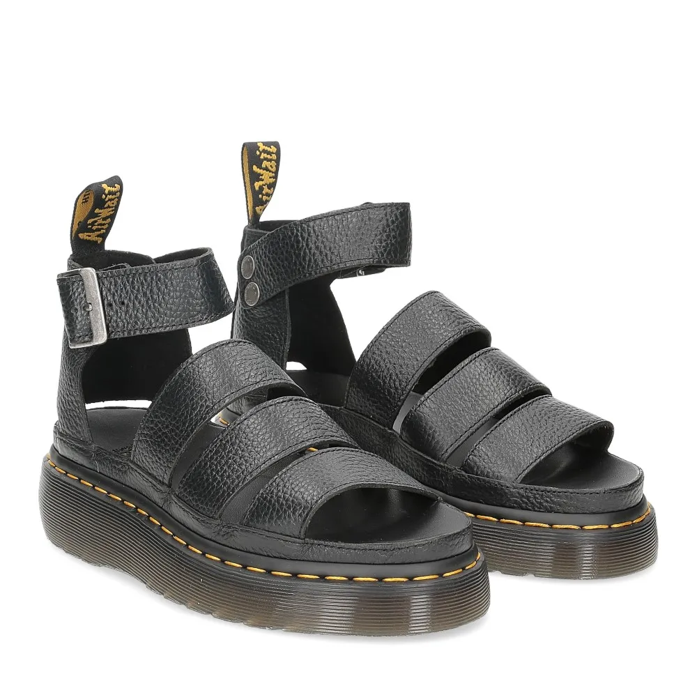 Dr. Martens Sandalo Clarissa II Quad black milled nappa - Al Siletto | Al Siletto