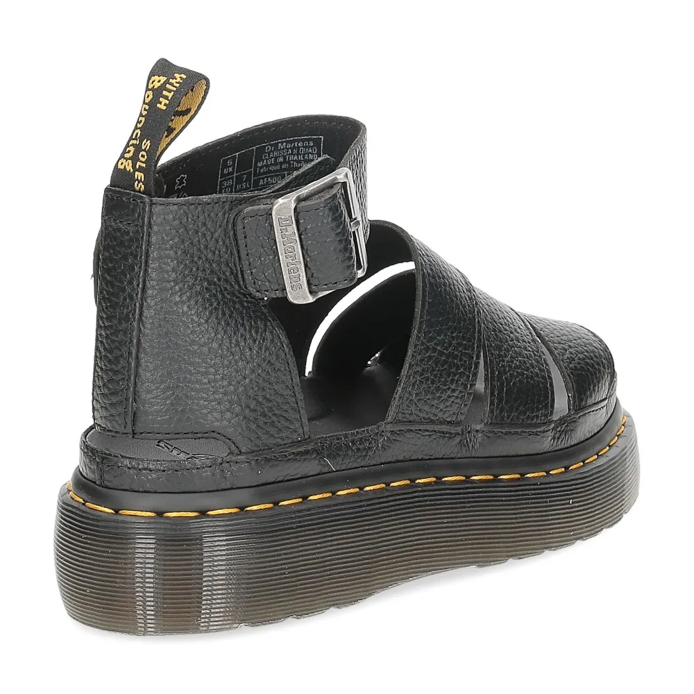 Dr. Martens Sandalo Clarissa II Quad black milled nappa - Al Siletto | Al Siletto