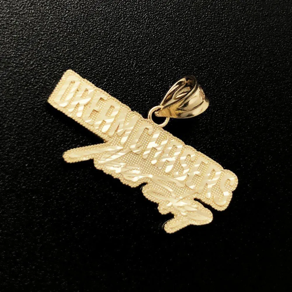 Dream Chasers Never Stop DC 10K Yellow Gold Pendant