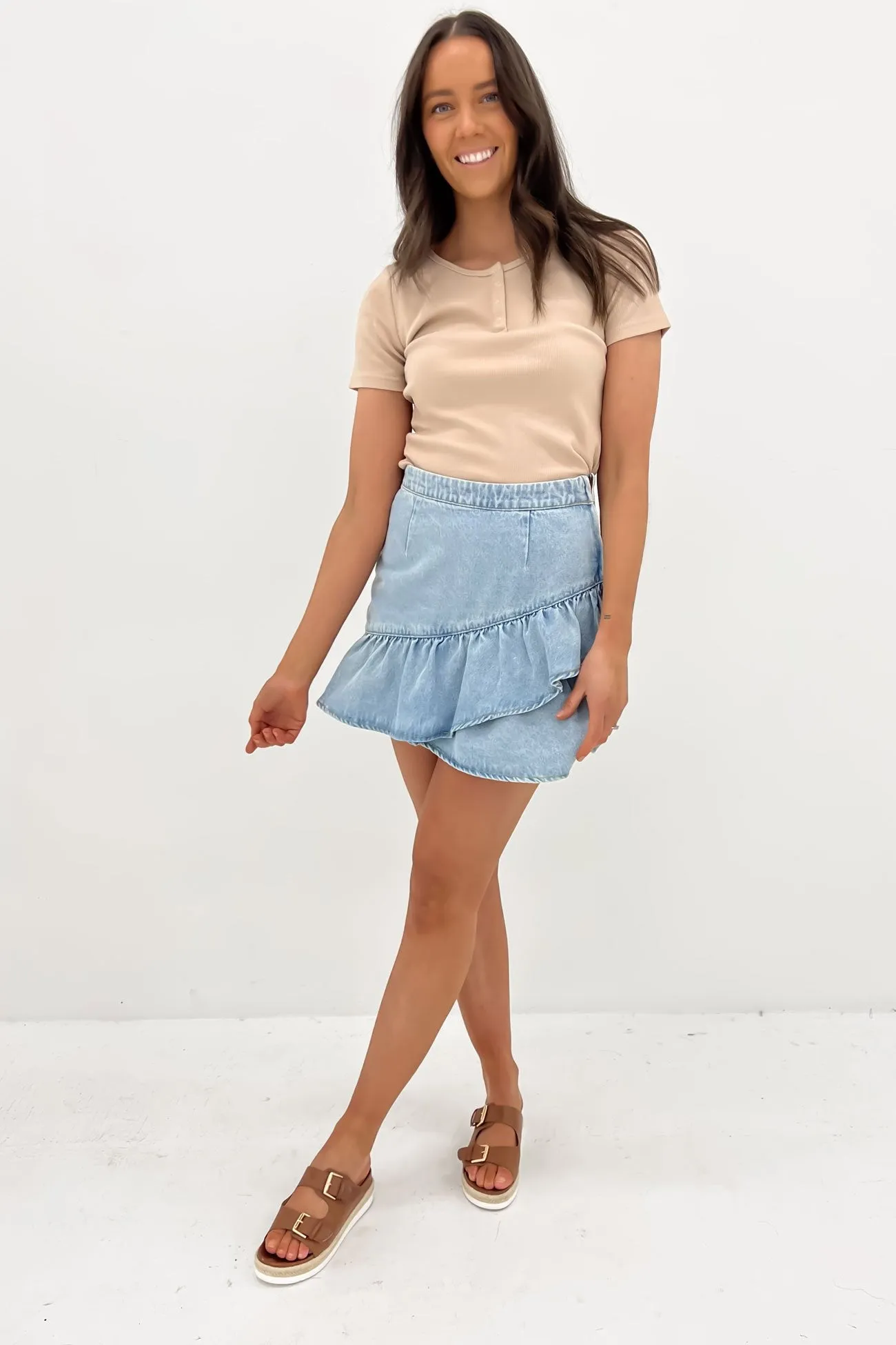 Elka Denim Mini Skirt Light Blue