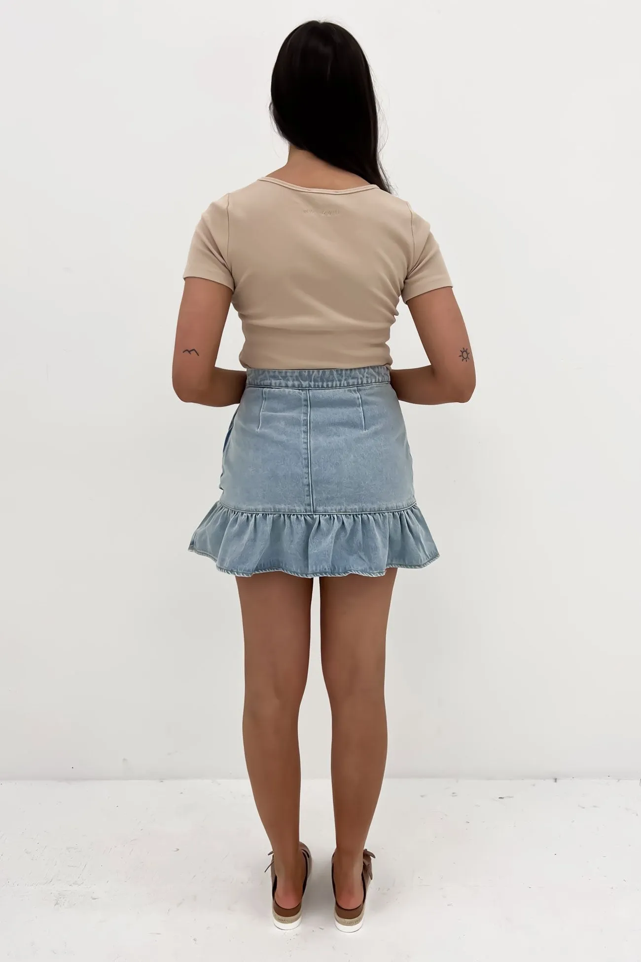 Elka Denim Mini Skirt Light Blue