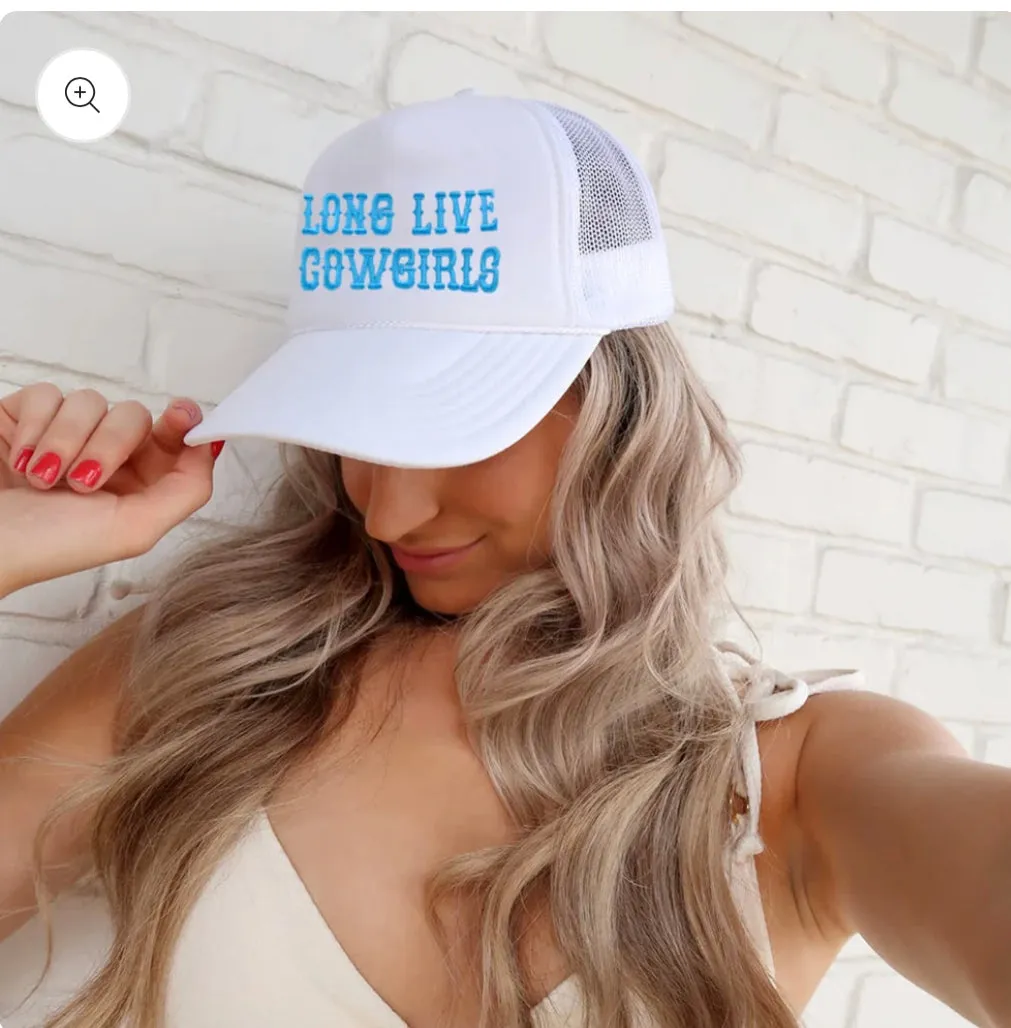 Embroidered Long Live Cowgirls Trucker Hat